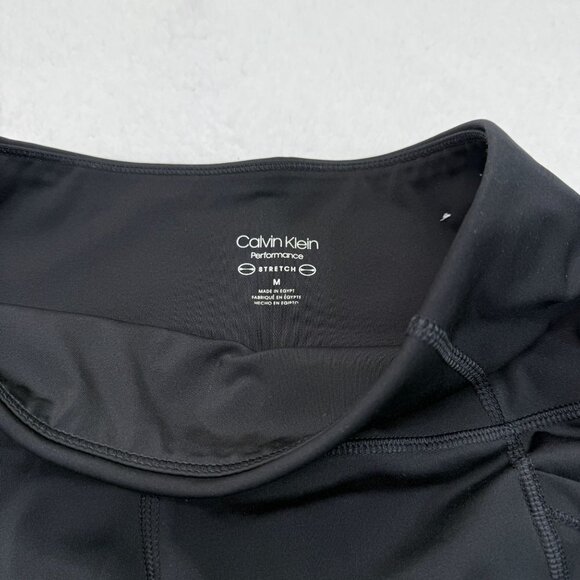 Calvin Klein Performance Leggings Pockets Stretch Black Size M Athletic Workout - Picture 6 of 10